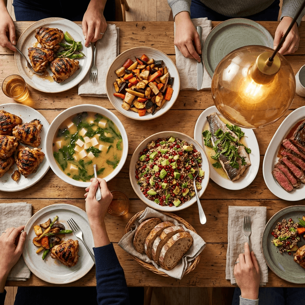 寄宿家庭营养晚餐