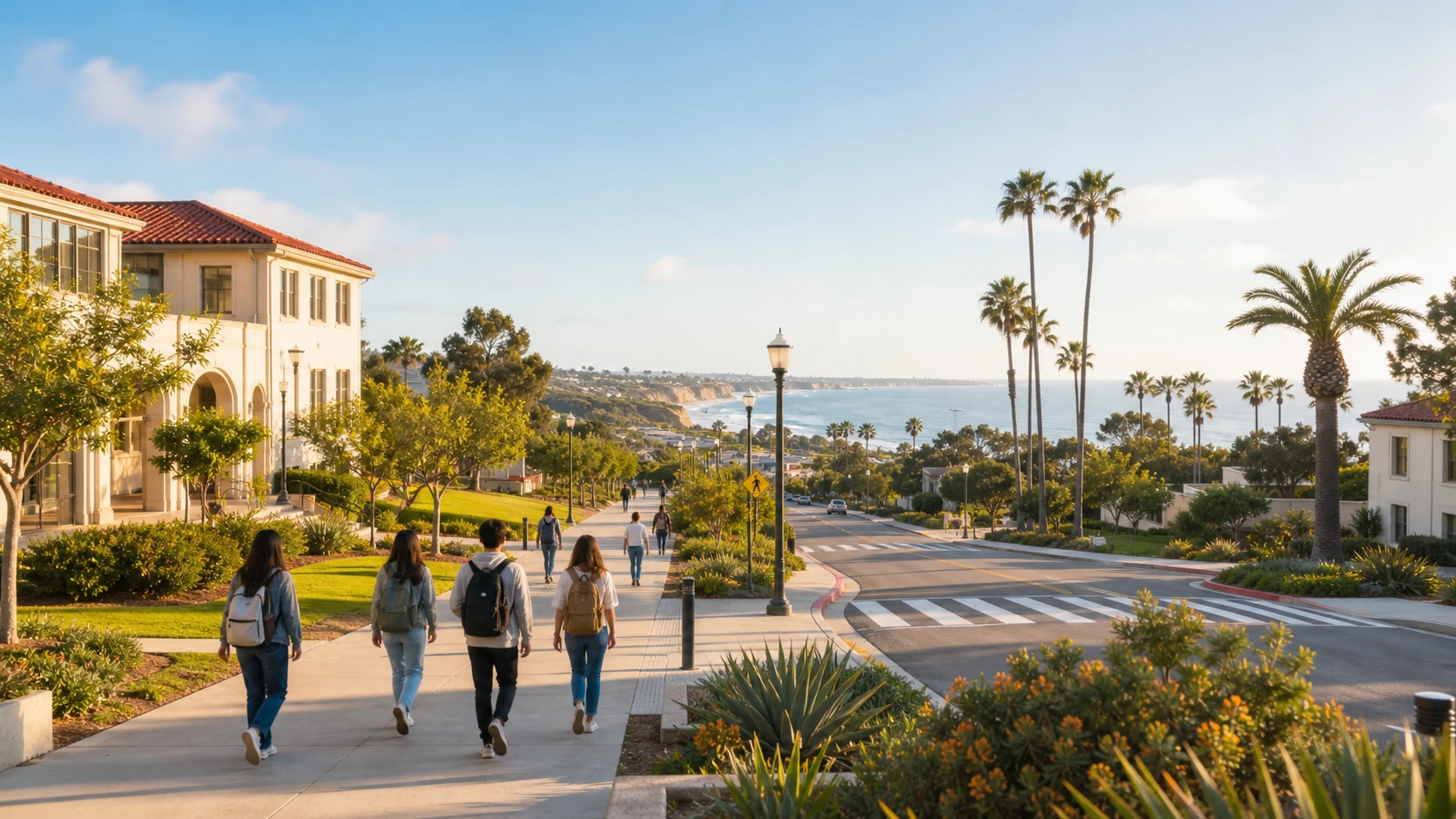 圣地亚哥适合青少年游学的城市分区示意:UCSD、La Jolla、Coronado、Pacific Beach、Balboa Park 等成熟社区